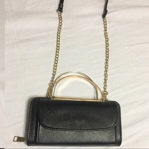Black Women's Chain Handle Crossbody Bag - Unbranded